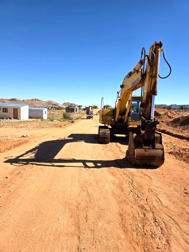 Road formation under construction at Aus