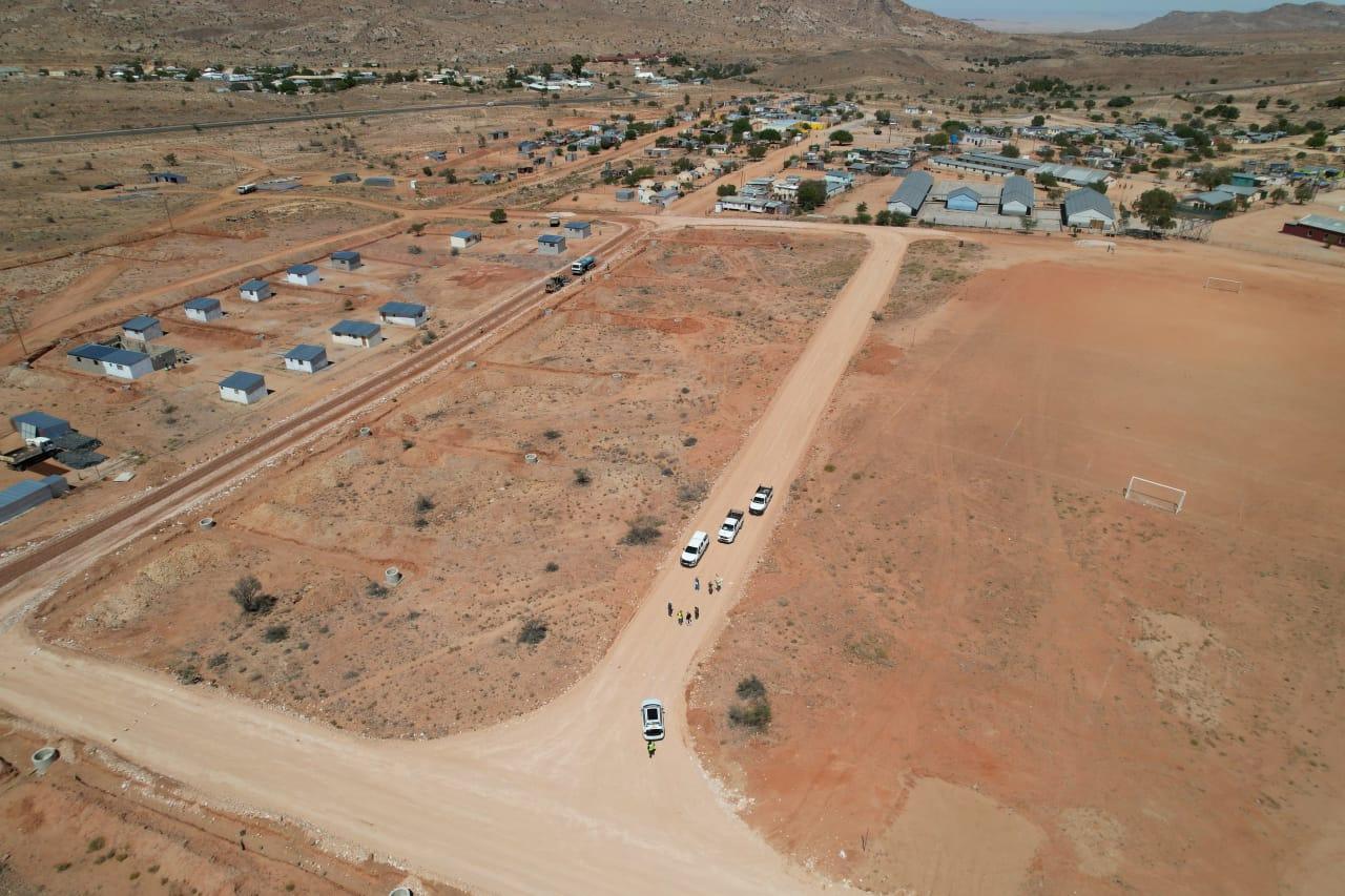 Aerial view of the Aus township site under development